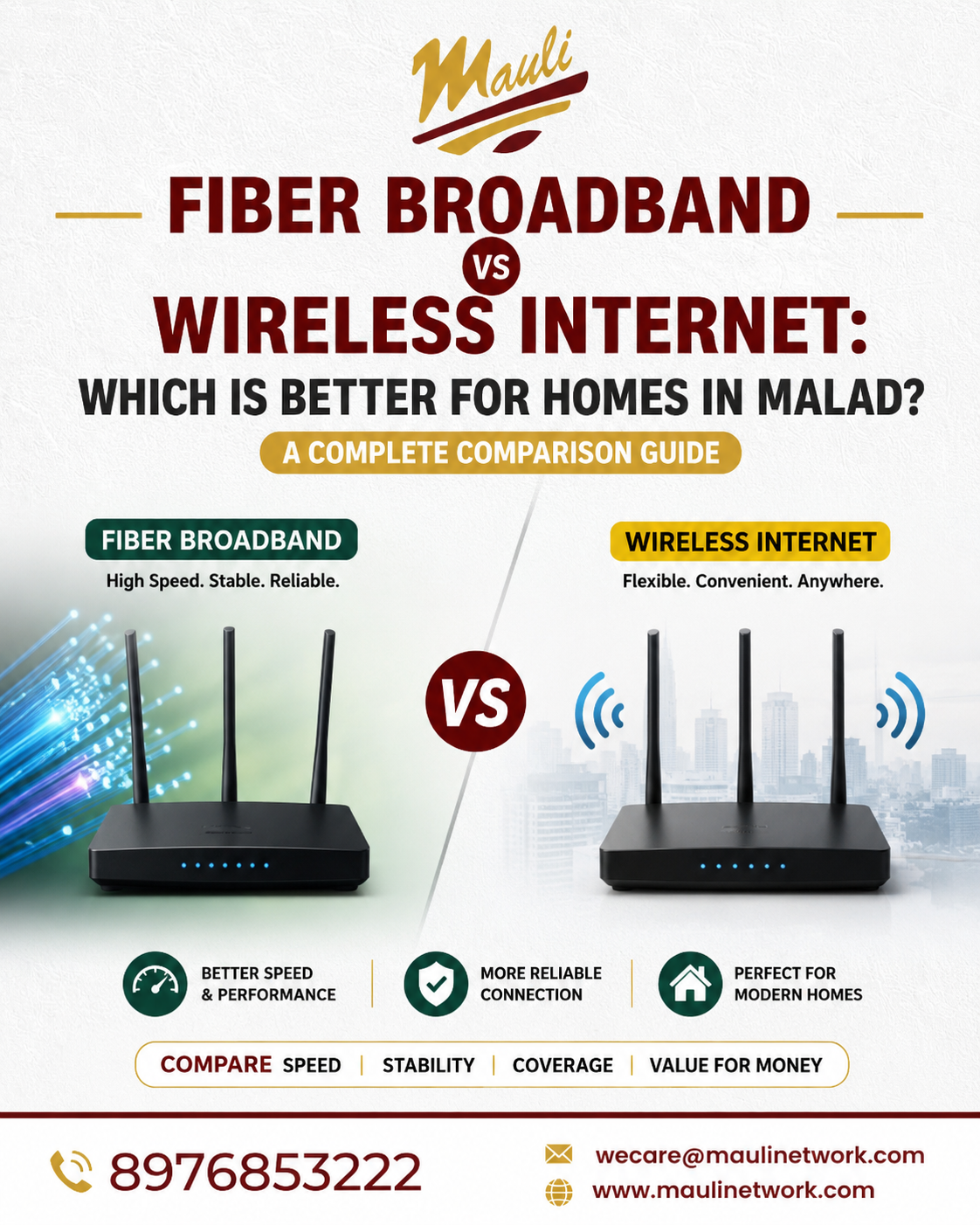 Fiber Broadband vs Wireless Internet: Which is Better for Homes in Malad?